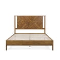thumbnail image 6 of Christian 49" Platform Bed Frame Queen with Headboard, Rustic, Solid Wood, Dark Brown, 6 of 15
