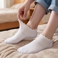 thumbnail image 6 of KinKnit 6 Pairs No Show Socks for Women Ruffle Socks Low Cut Socks Cute Ankle Frilly Short Cotton Socks, 6 of 8