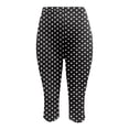 thumbnail image 4 of YMNXA Women's Capri Pants High Waist Polka Dot Print Comfortable Fashion Breathable Trousers For Casual Daily Wear,Black,Xl, 4 of 4