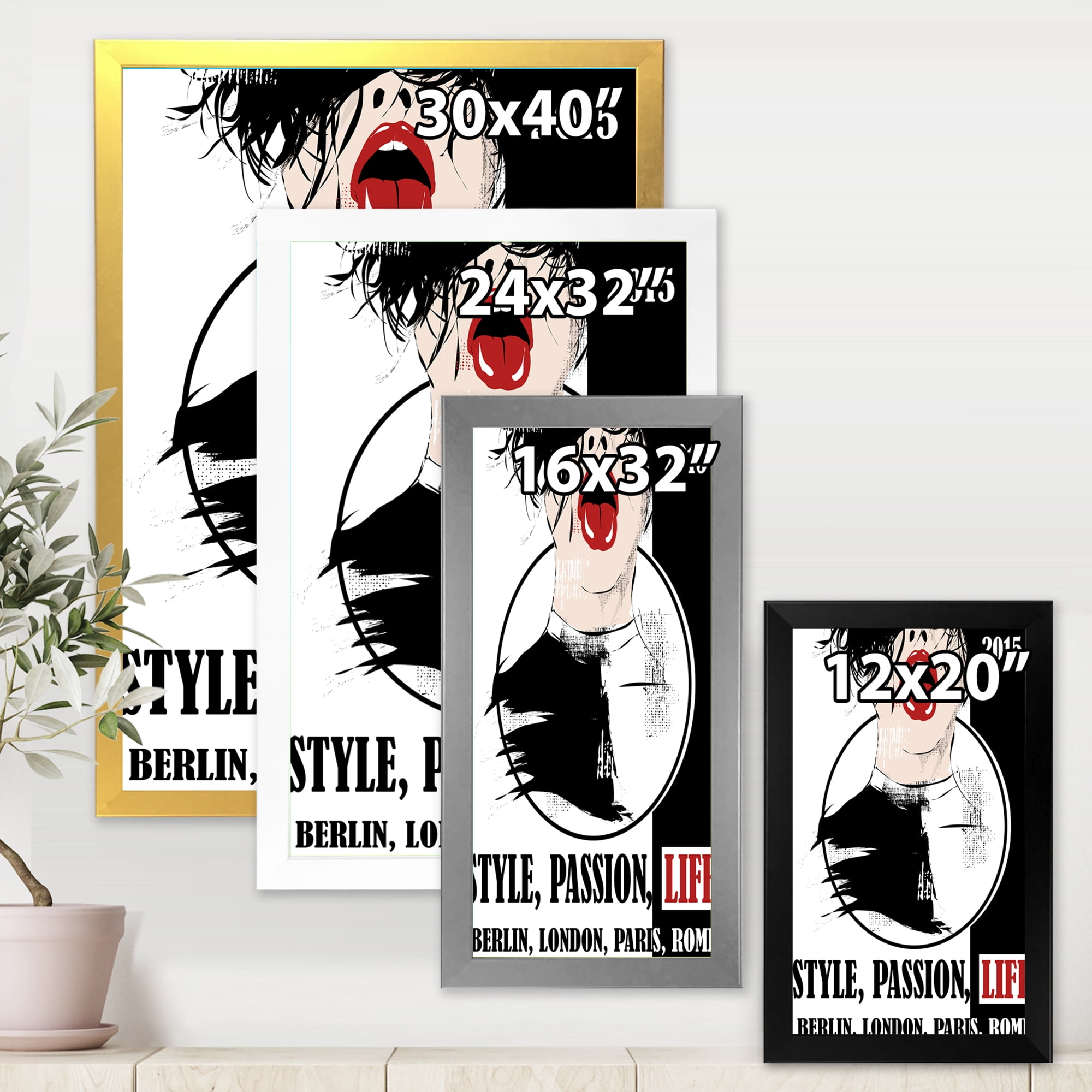 Designart 'Style Passion Life Fashion Woman VIII' Vintage Framed Art Print