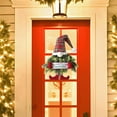 thumbnail image 3 of Shoreew Lighted Christmas Gnome Wreath Artificial Pine Spruce Wreath for Front Door Swedish Tomte Hanging Sign for Xmas Porch Indoor Outdoor Home Decor, 3 of 6