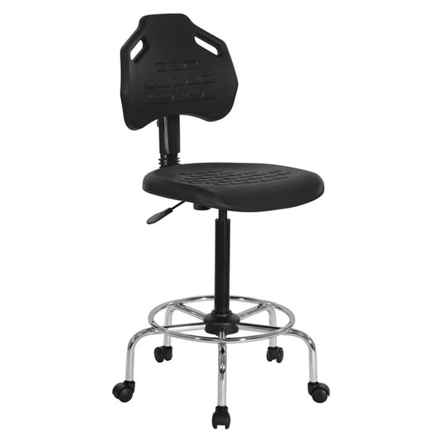 Scranton & Co Chaise de Dessin Intermédiaire en Uréthane Noire avec Base Chromée