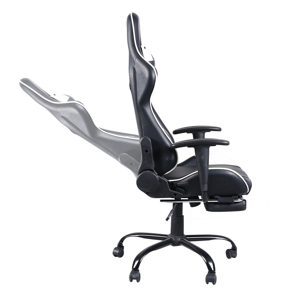 Private Jungle High Back Swivel Chair Racing Gaming Chair Office Chair with Footrest Tier Black & White Private Jungle High Back Swivel Chair Racing Gaming Chair Office Chair with Footrest Tier Black & White