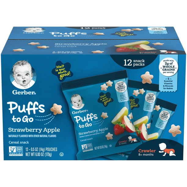 (Pack of 12) Gerber Puffs To Go, Stawberry Apple, 0.5 oz