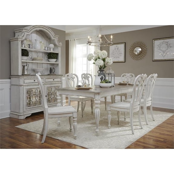 Liberty Furniture Magnolia Manor Opt 7 Piece Rectangular Table Set - White