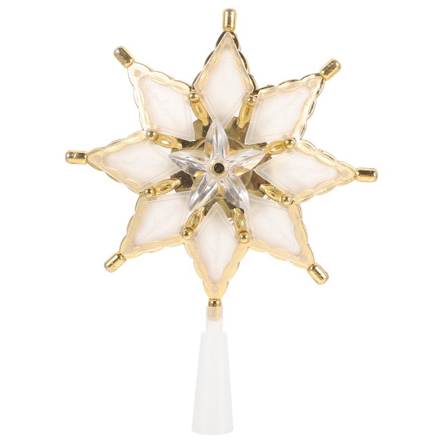 Adorno de árbol de Navidad iluminado, adorno de estrella de árbol de Navidad, adorno de árbol de Navidad, copa de árbol de estrella de Navidad