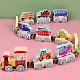 thumbnail image 4 of Wooden Magnetic 11-Joint Small Train Toy, Creative Magnetic Train for Imaginative Play and Learning Gift, 4 of 7