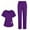 Purple, variant on Busydd 2 Piece Scrubs for Women Set V Neck Short Sleeve Scrub Top and Straight Leg Pants Casual Comfortable Solid Color Workwear S