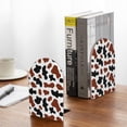 thumbnail image 5 of Lsque Brown Black Cow Printed Wood Bookends,Non-Skid Bookend for Shelves,Heavy Duty Support Bookends,Non-Slip Foam Pads for Office, Home, and Library,1 Pair, 5 of 8