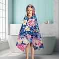 thumbnail image 6 of Pioneer Flower Floral Print Pattern Hooded Bath Towel，50"x30" for Ages 3 To 12 Kids, Quick Dry Lightweight Soft Microfiber Hood Beach Towel Cover Up for Kids, 6 of 7