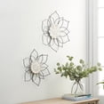 thumbnail image 2 of DecMode White Metal Floral Wall Decor (2 Count), 2 of 10