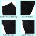 thumbnail image 4 of Maxi Ruffled Skorts for Girls Button Front High Waisted Long Skirt with Belt and Pocket, 4 of 5