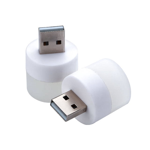 Luz nocturna USB, minibombilla LED, luz nocturna enchufable, luces nocturnas pequeñas, blanco cálido, bombilla USB para dormitorio, baño, pasillo, (3 blancos)