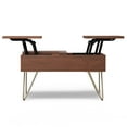 thumbnail image 6 of Simpli Home Hunter 32 inch Wide Solid Mango Wood Industrial Lift Top Square Coffee Table in Umber Brown, Gold, 6 of 9