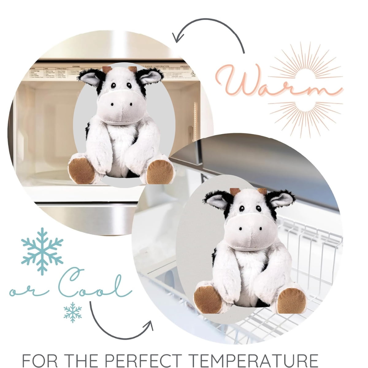 Send A Pet Weighted Warmable Cow Plush with Sympathy & Condolences Message Card – Personalized Gift, Gift‑Ready