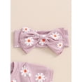 thumbnail image 5 of Bagilaanoe Newborn Baby Girl Summer Rompers Floral Print Short Sleeve Bodysuits + Headband 3M 6M 12M 18M Infant One Piece Jumpsuit, 5 of 7