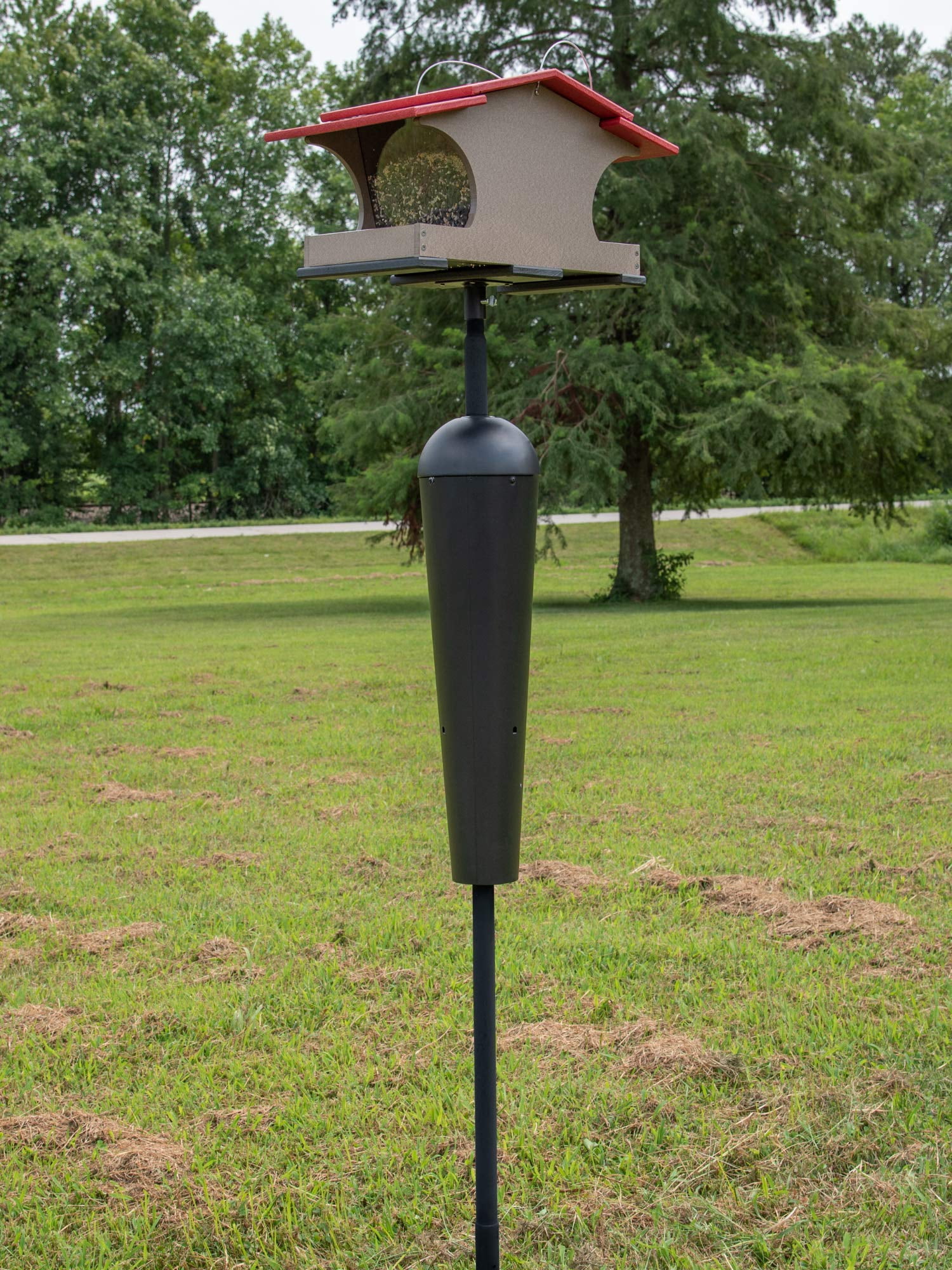JCs Wildlife Large Poly Hopper Bird Feeder (Cardinal Red/Tan)