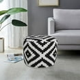 thumbnail image 5 of HomeRoots 18" Black Cotton Blend Ottoman, 5 of 10