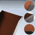 thumbnail image 6 of PU Leather Collection Letter Tray, Document Desk Organizer,Stackable Office File Document Tray Holder (Brown), 6 of 10