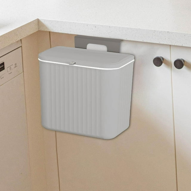 pitrice Poubelle de Compost de Cuisine Support Multifonction pour Porte d'Armoire Comptoir Gris 7L