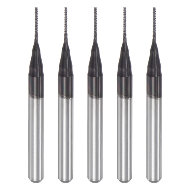 Brocas de Enrutador CNC Molino Extremo 0,7x5,5mm, Vástago 1/8", Brocas Grabado de Carburo Recubierta Película Diamante, Fresas de Mano Derecho para PCB Fibra Plástico Madera, 5uds