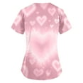 thumbnail image 5 of ASDFVBKG Valentine's Day Scrub for Women Short Sleeve V-Neck Casual Scrub Tops Heart Printed Nursing Medical Uniform Dressy Top 2 Pockets White XL, 5 of 5