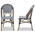 thumbnail image 4 of Baxton Studio Chaise d'Appoint Celie en Bleu Marine et Blanc (Lot de 2), 4 of 7