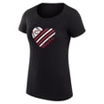 thumbnail image 2 of Women's G-III 4Her by Carl Banks  Black Cincinnati Reds Super-Slim Fit Lightweight Heart Graphic T-Shirt, 2 of 5