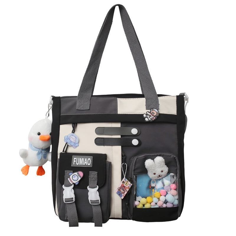 Toyella Backpack Large Capacity Schoolbag For Middle School Students Blue  shoulders Add duck rabbit head 