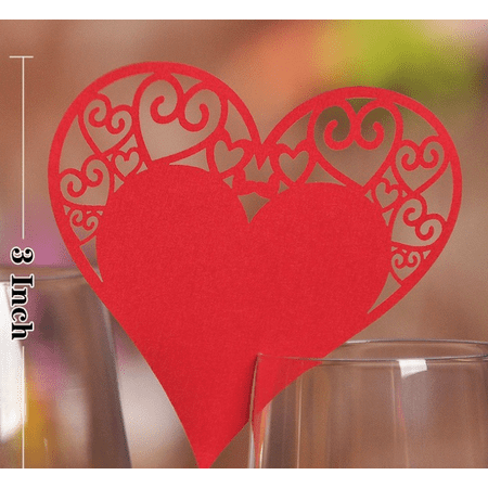 

Livesture 20/50pcs Wedding Table Decor Place Cards Laser Cut Red Q20pcs