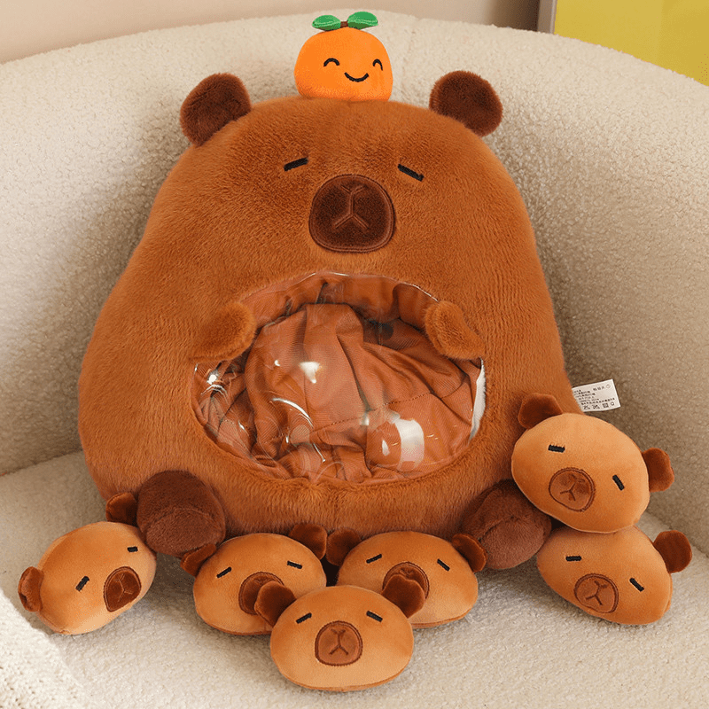 Capybara Plush Toy Pillow Cute Stuffed Animal Snack Storage Plush