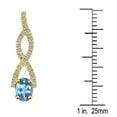thumbnail image 4 of Mauli Jewels Engagement Necklace for Women 1.1 Carat Diamond And Oval Shape Blue Topaz Pendant 4 Prong-Setting 14K Yellow Gold With 18'' Chain|Silver Chain, 4 of 7