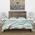 thumbnail image 2 of Designart 'Teal Cherry Blossoms I' Farmhouse Duvet Cover Set, 2 of 4