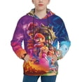 thumbnail image 4 of Mario Hoodie 3D Print Pullover Hooded Long Sleeve Sweatshirts Tops Blouse with Pocket for Boys Girls Small, 4 of 7