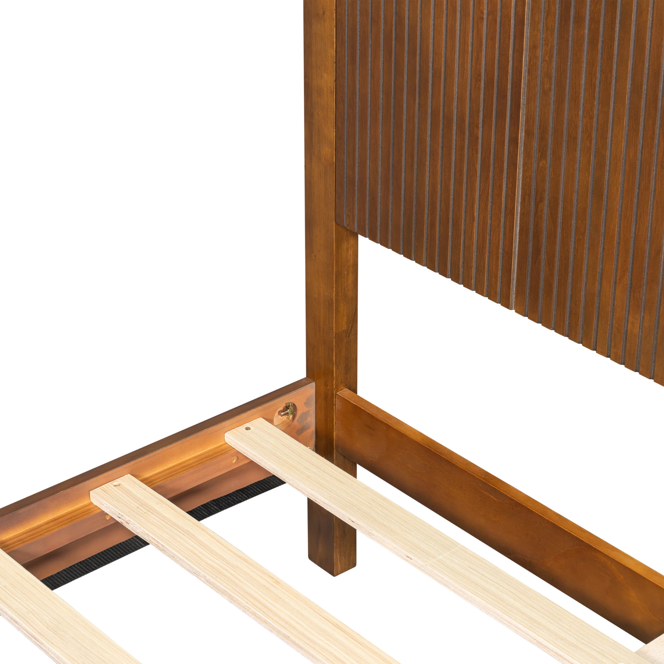 Christopher Knight Home Contemporary Queen Size Solid Wood Platform Bed Frame, Slat Support, Brown