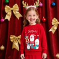 thumbnail image 3 of Kids Christmas Sweatshirt Kids Santa Claus Elk Shirt Xmas Cotton Long Sleeve Tops for 7T, 3 of 8