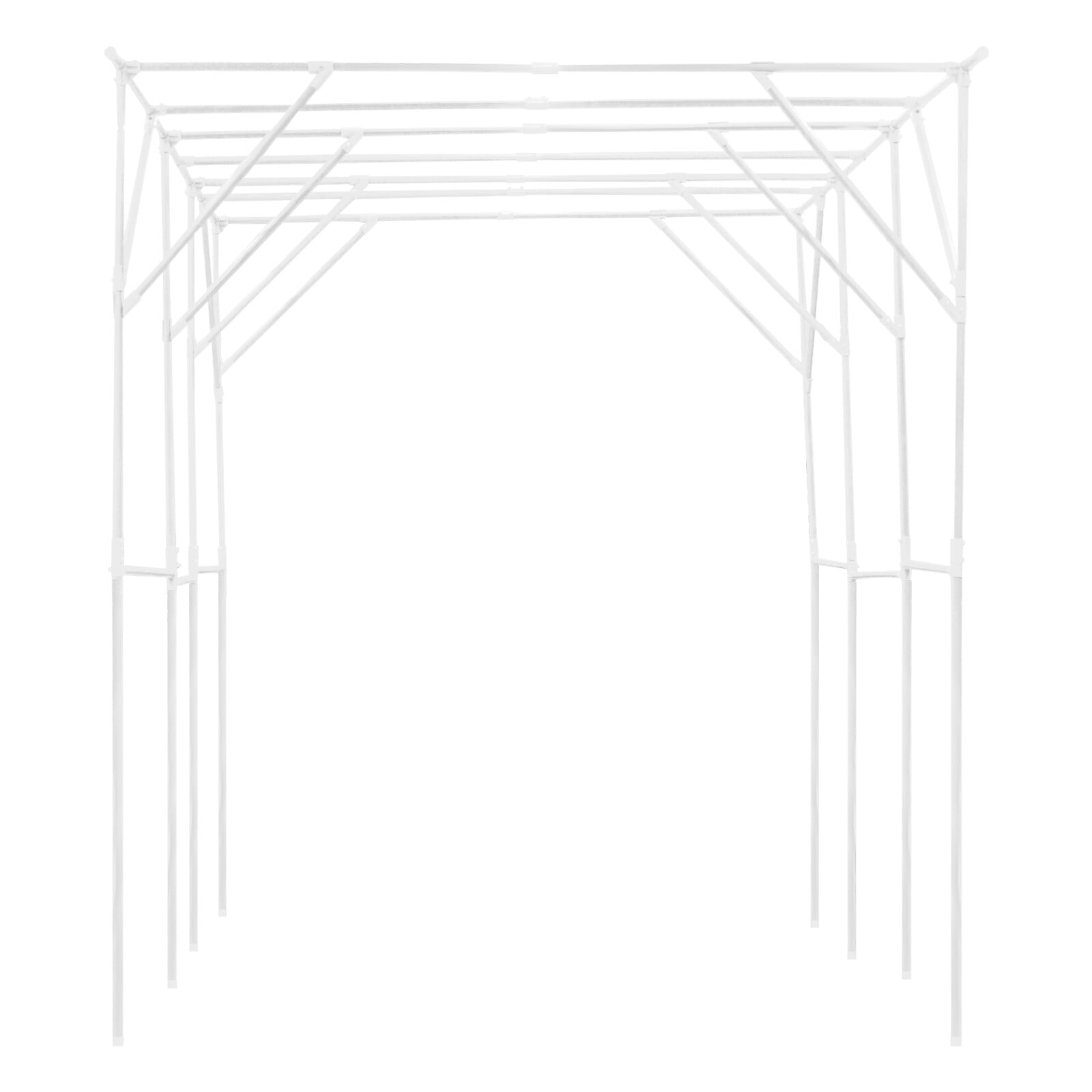 Extra Tall Grape Vine Trellis, Garden Arch Trellis for Climbing Plants Outdoor, Metal Walkway Arbor Pergola, Plant Support Rack Trellises for Vegetable Fruit Cucumber Pea Bean 122.05*78.74* 90.55 in