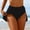 Black, variant on Women's High Waisted Skort Swim Bottoms - Ruffle Hem Skirted Bikini Bottoms, Quick Dry Beach Shorts with Skirt Overlay, Modest Swimwear for Summer