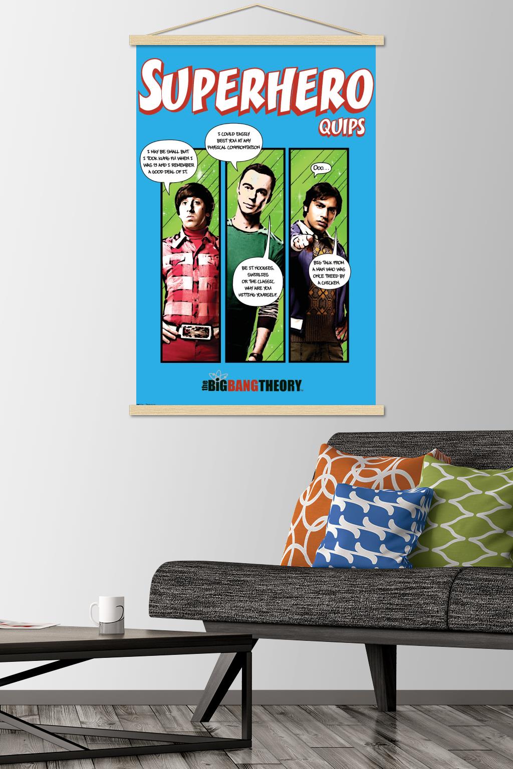 The Big Bang Theory - Quips Wall Poster with Wooden Magnetic Frame, 22.375" x 34"