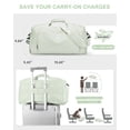 thumbnail image 4 of Gym Bag for Men Travel Duffel Bags for Women, Personal Item Travel Tote Bag Weekender Overnight Bag with Shoe Compartment Traveling Sport Bags Carry on Bags for Airplanes Mint Green, 4 of 10