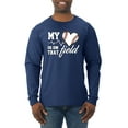 thumbnail image 1 of Wild Bobby, My Heart Is On That Baseball Field, Sports, Men Long Sleeve Shirt, Navy, 3X-Large, 1 of 4
