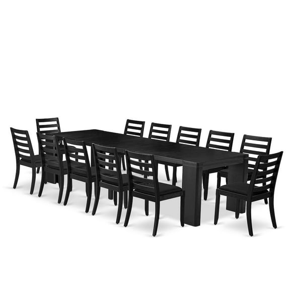 Luxe by East West Furniture 13-piece Modern Dining Room Table Set a Rectangular Dining Table