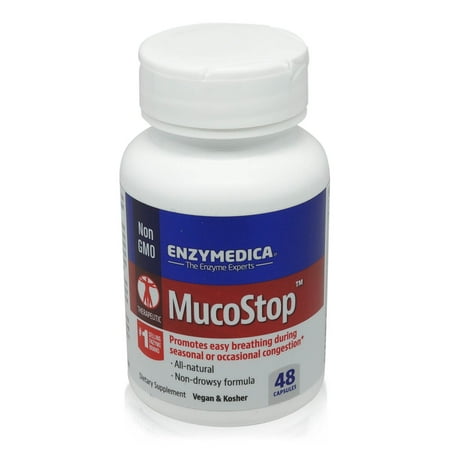 Mucus Relief Sinus - Enzymedica - MucoStop For Relief of Sinus Congestion and Excess Mucus 48 Capsules