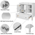thumbnail image 3 of 30 Inch Bathroom Vanity Base Only, Single Bathroom Vanity Base with 2 Door Cabinet, Drawer and Adjustable Open Shelves, Bathroom Vanity Cabinet Without Sink, Solid Wood Frame (White), 3 of 9