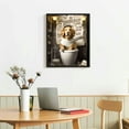 thumbnail image 3 of HENGT Funny Dog Bathroom Decor Wall Art Black and White Bathroom Wall Decor Golden Retriever Pictures Canvas Print Artwork Dog In The Toilet Bathroom Decor With Black Vintage Wood Framed, 3 of 4