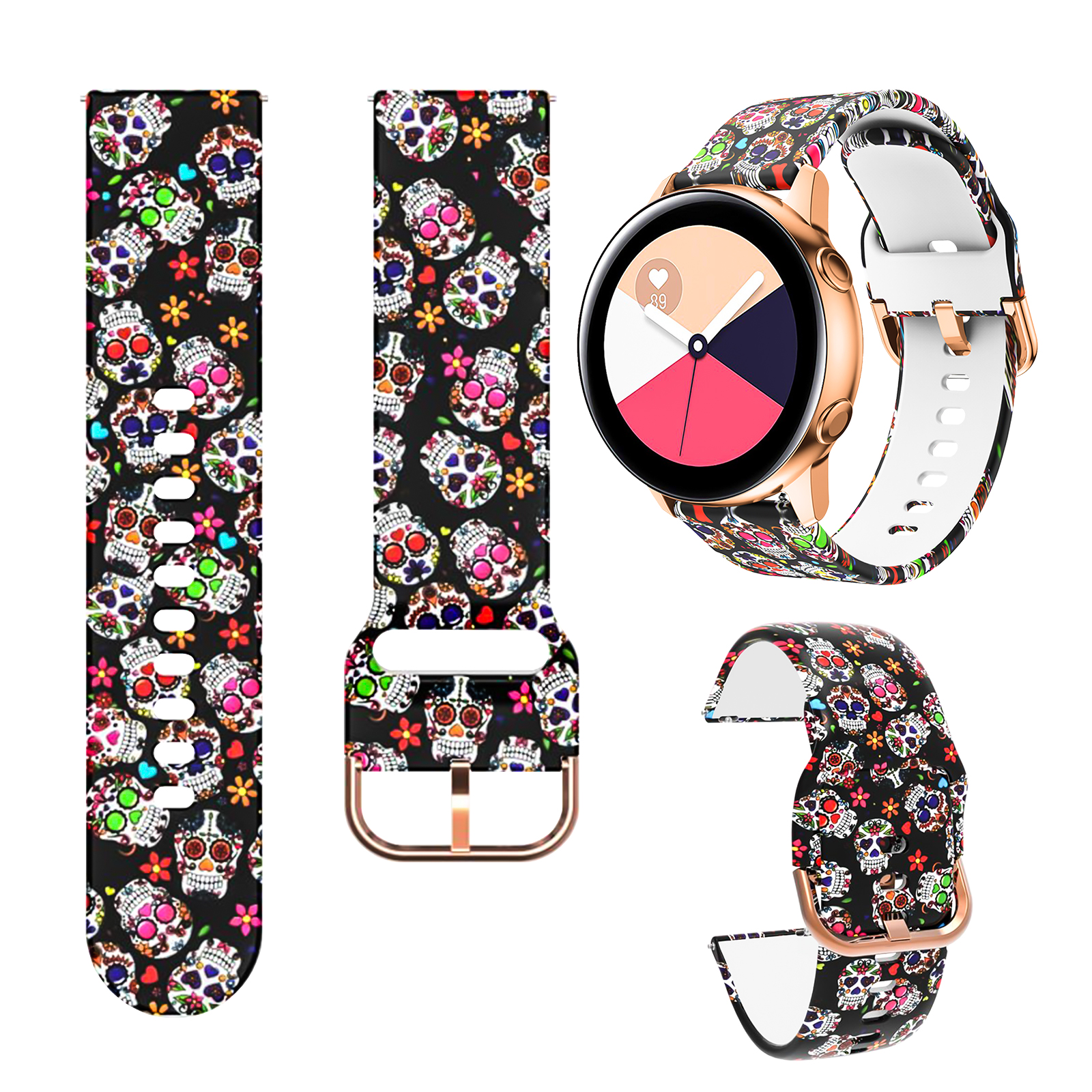 Tsv Tsv 2 1 Pcs Colorful Watch Bands Fits For Samsung Galaxy Watch 42mm Galaxy Watch Active 40mm Galaxy Watch Active2 40mm 44mm 20mm Quick Release Silicone Sports Band Replacement Bracelet Watchband