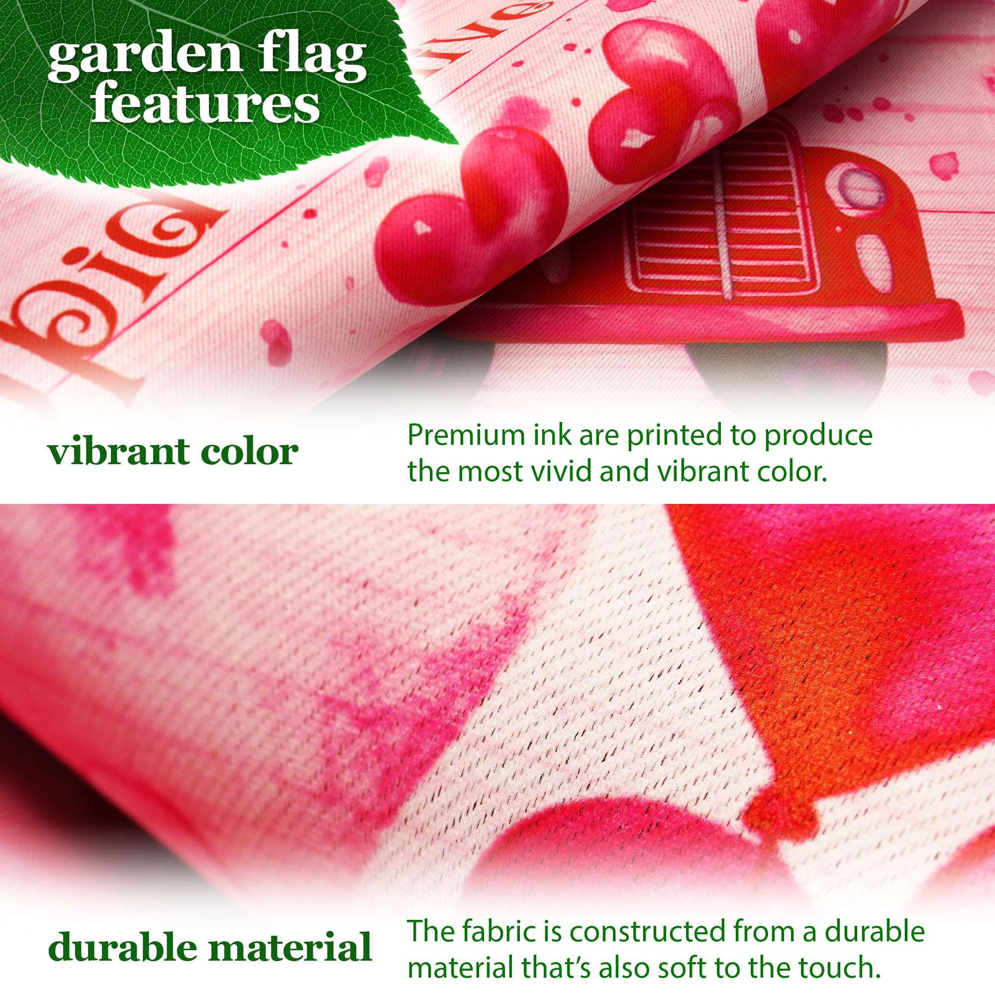 G128 Combo Pack Garden Flag Stand Black 36x16IN & Garden Flag Valentine’s Day Cupid Delivery Truck Printed 12x18IN Double Sided Yard Garden Lawn Decoration