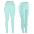 thumbnail image 2 of LEAVINGSUO Yoga Pantsfor Women Workout Out Pocket Leggings Fitness Running Sport Pants Base Layer Pants Mint Green S, 2 of 9