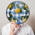 thumbnail image 6 of Yayeee Wall Clock Battery Operated 9.5" Silent Quartz Non-Ticking for Living Room Decor, Light Blue Plaid, 6 of 8