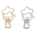 thumbnail image 2 of 100 Uds. Clips para carpetas, Clips de cola larga ahuecados de Metal con forma de flor dorada y plateada, abrazaderas de papel para documentos de oficina, 2 of 9